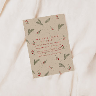 Merry and Bright Holiday Christmas Invite