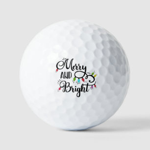 Merry and Bright Holiday Lights Christmas Holiday Golf Balls
