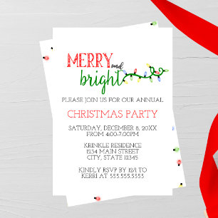 Merry and Bright Holiday Party Invitation