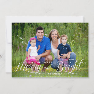 Merry and Bright   Holiday Photo Card