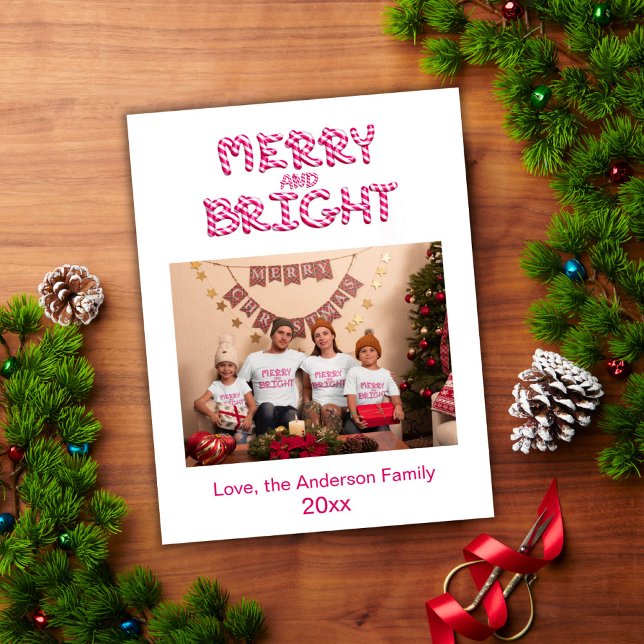 Merry and Bright Holiday Photo Christmas Card (Creator Uploaded)
