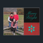 Merry and Bright Holiday Photo Postcard<br><div class="desc">This holiday card can be totally customised by you and should cover all the holiday celebrations out there, except maybe Festivus. Just change the template photo to your own and customise the holiday message on the back to make it your own. If you need help, just message me and I'd...</div>