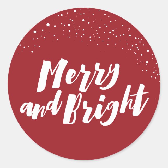 Merry and Bright Holiday sticker (Front)