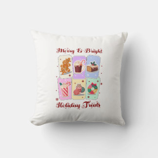 Merry and Bright Holiday Treats Christmas Dessert Cushion