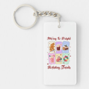Merry and Bright Holiday Treats Christmas Dessert Key Ring