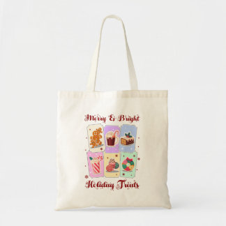 Merry and Bright Holiday Treats Christmas Dessert Tote Bag