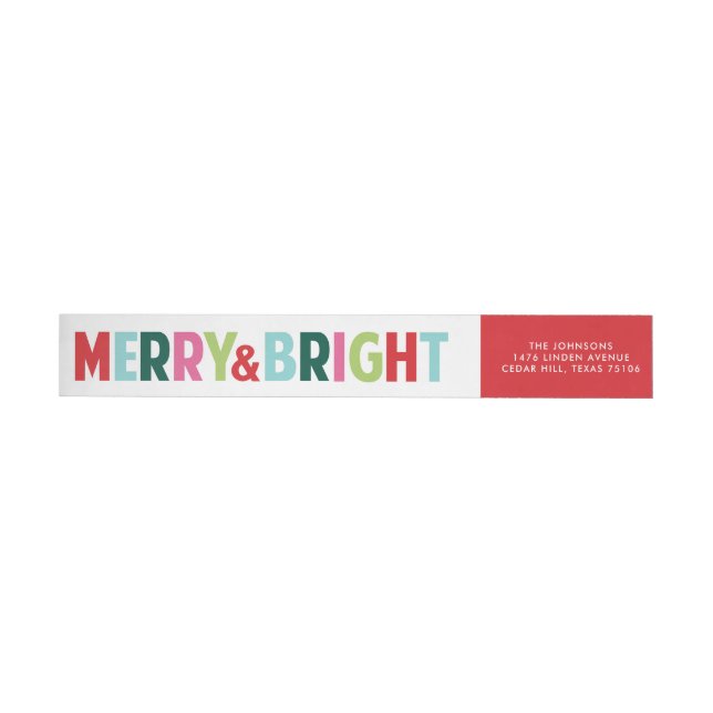 Merry and Bright Holiday Wraparound Address Label (Individual)