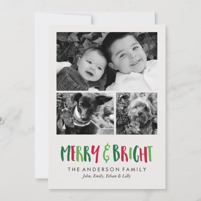 Merry and Bright Holidays Holiday Card (Front)