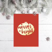 Merry and Bright Illustrated Ornament