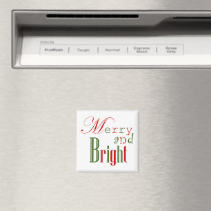 Merry and Bright in Red and Green Magnet