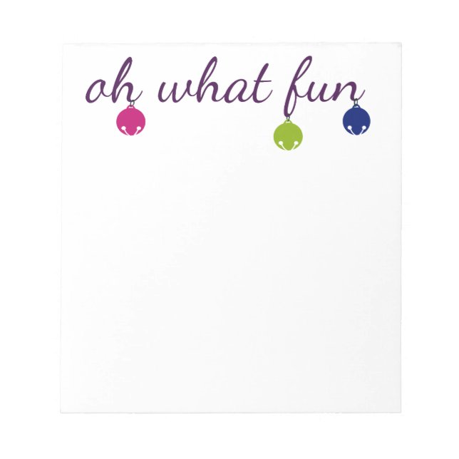Merry and Bright jingle bells design Notepad (Front)