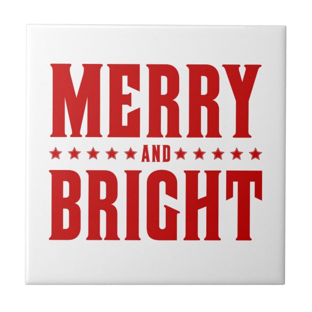 Merry and Bright Letterpress Style No. 507-10 Tile (Front)