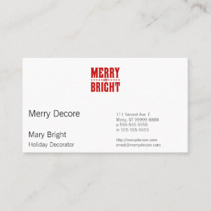 Merry and Bright Letterpress Style No. 507 Appointment Card