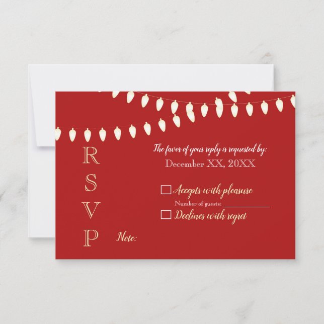 Merry and Bright Lights RSVP Card (Front)