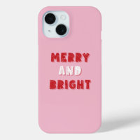 Merry and Bright, Merry Christmas, Christmas, Pink