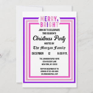 Merry And Bright Merry Christmas Party Invitation