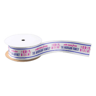 Merry And Bright Merry Christmas Party Ribbon Satin Ribbon