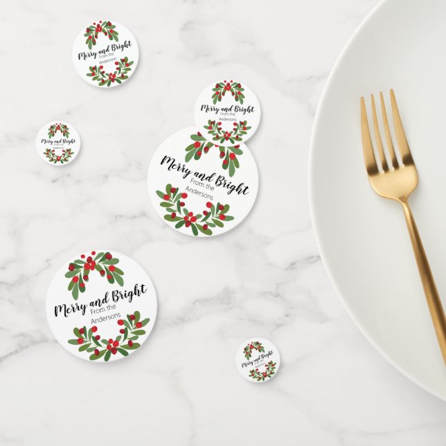 Merry and Bright Mistletoe Holiday Confetti (Group)