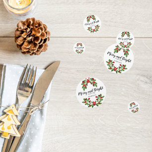 Merry and Bright Mistletoe Holiday Confetti