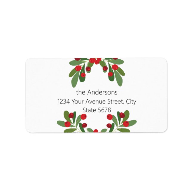 Merry and Bright Mistletoe Return Address Labels (Front)