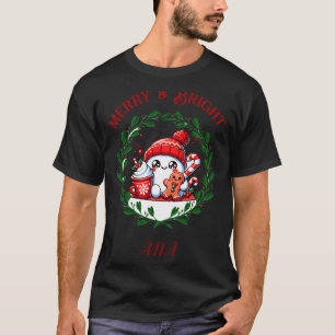 Merry And Bright Modern Christmas T-Shirt