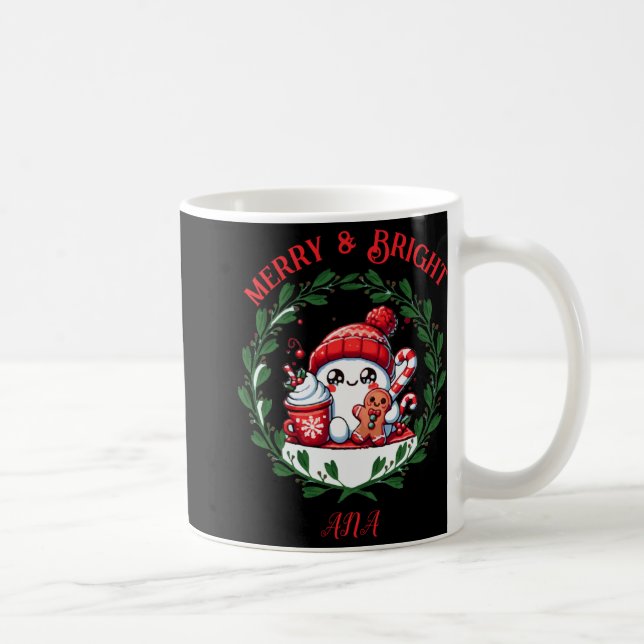 Merry And Bright Modern Christmas T Shirt  Coffee Mug (Right)