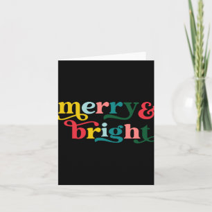 Merry And Bright Modern Christmas Womens T Shirt Card