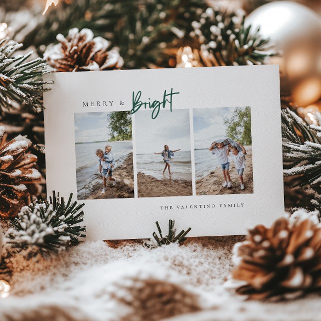 Merry and Bright Modern Photo Holiday Card (Creator Uploaded)