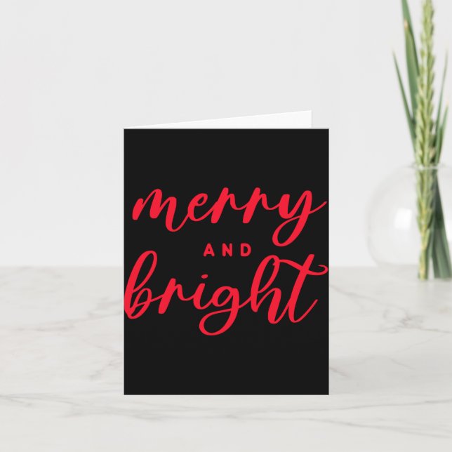 Merry And Bright Modern Red Womens Christmas _1  Card (Front)