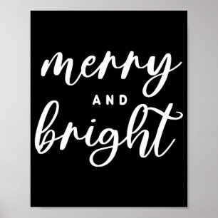 Merry And Bright Modern Red Womens Christmas Poster