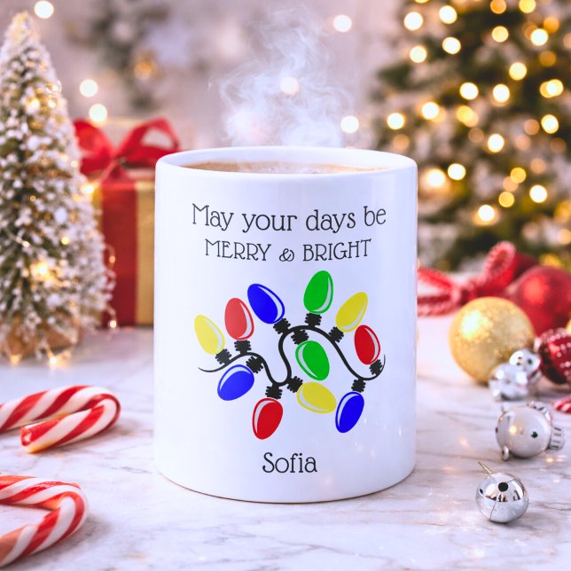 Merry and Bright Monogram Coffee Mug (Creator Uploaded)