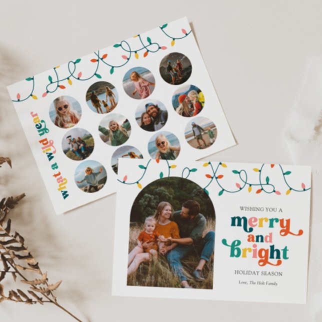 Merry and Bright Multi Photo Holiday Card (Creator Uploaded)