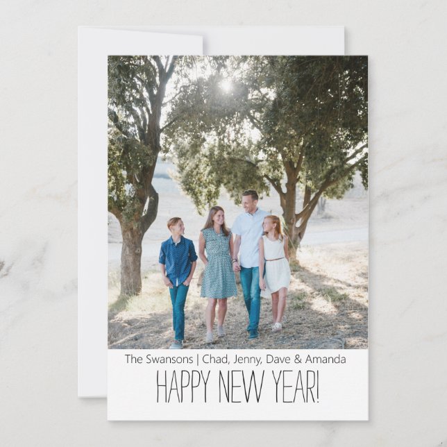Merry and Bright New Year Photo Card (Front)