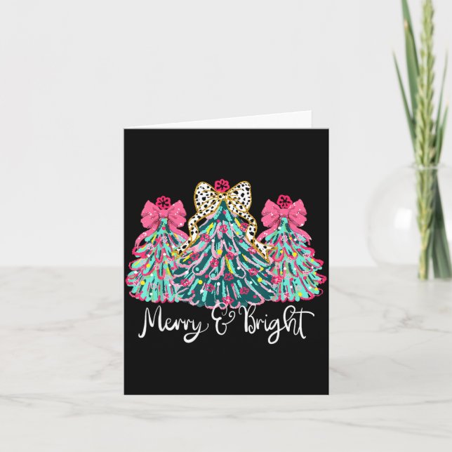 Merry And Bright Nk Christmas Tree Xmas Holiday Wo Card (Front)