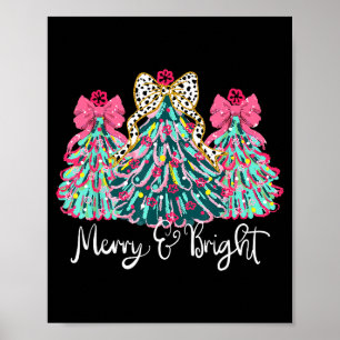 Merry And Bright Nk Christmas Tree Xmas Holiday Wo Poster