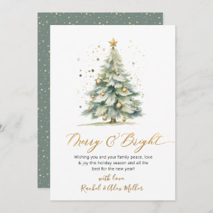 Merry and Bright Non Photo Christmas Tree Cards
