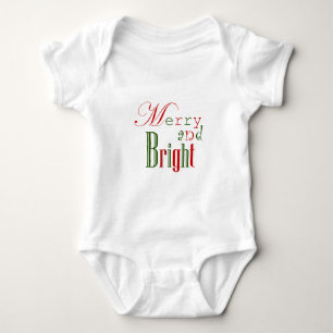 Merry and Bright on White Baby Bodysuit
