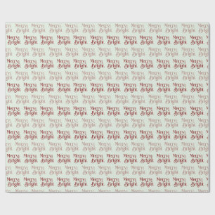 Merry and Bright pale green Wrapping Paper