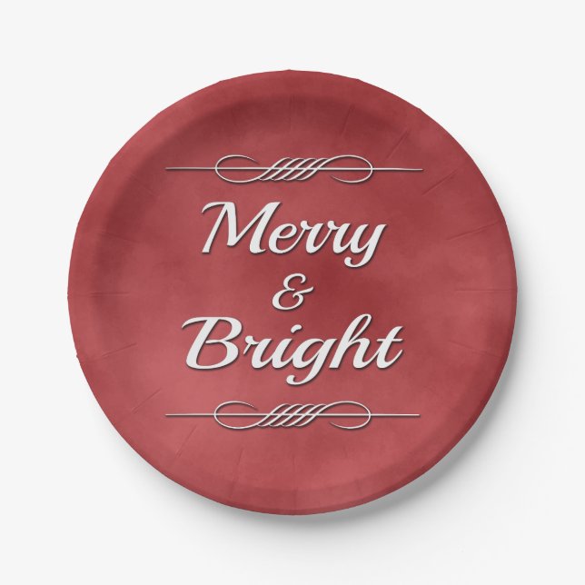 Merry and Bright Paper Plate (Front)