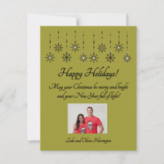 Merry and Bright Personalise Flat Holiday Card
