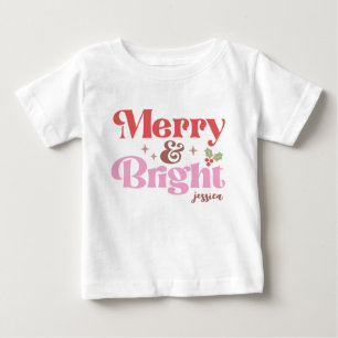 Merry and Bright Personalised Baby T-Shirt