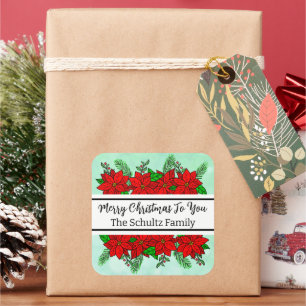Merry and Bright Personalised Christmas    Square Sticker