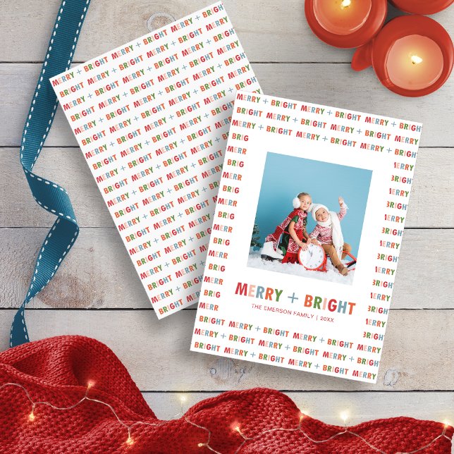 Merry and Bright Photo Christmas Holiday Card (Merry and Bright Photo Christmas Holiday Card by Painted Paperie)