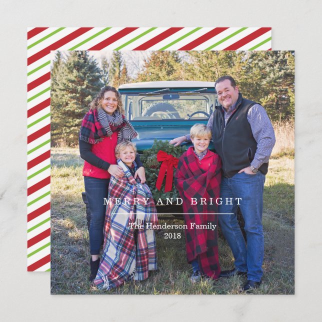 Merry and Bright Photo Classic Christmas Card (Front/Back)
