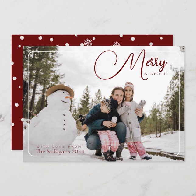 Merry and Bright Photo Holiday Card (Front/Back)
