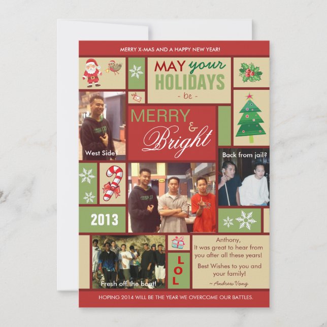 Merry and Bright Photo Holiday Cards (Front)