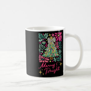 Merry And Bright Pink Boho Floral Christmas For Wo Coffee Mug