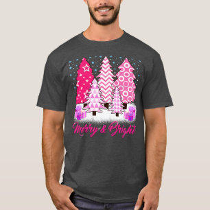 Merry and Bright Pink Christmas Tree, Pink Christm T-Shirt