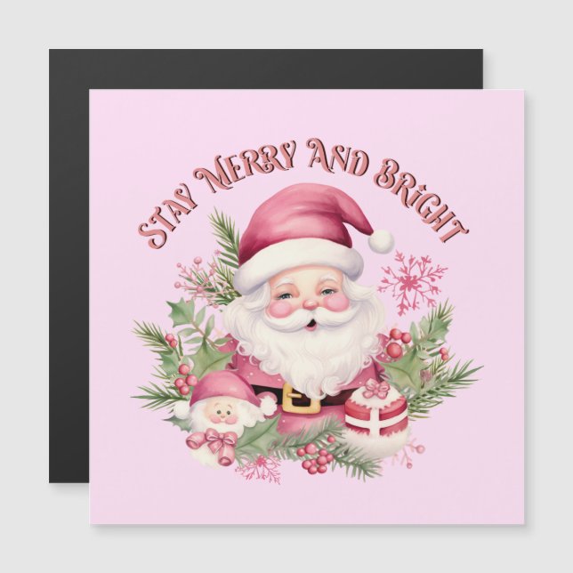 Merry and Bright - Pink Santa (Front/Back)