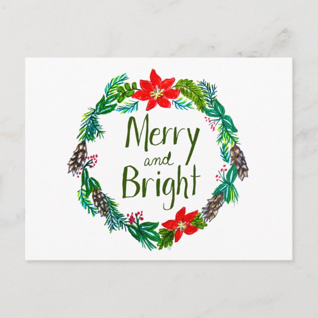 Merry and Bright Postcard (Front)